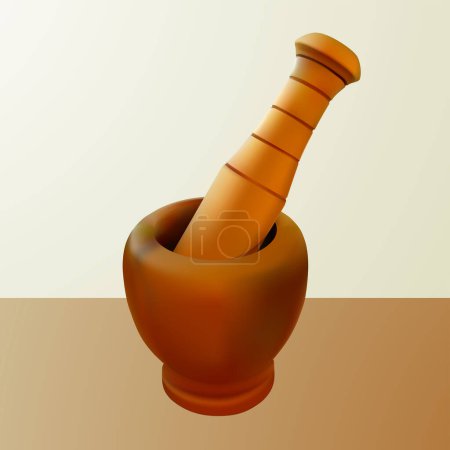 Illustration for Mortar and pestle icon, vector illustration - Royalty Free Image