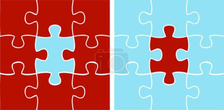 Illustration for Jigsaw puzzle pieces, vector illustration - Royalty Free Image