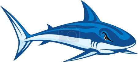 Téléchargez les illustrations : Requin bleu, illustration vectorielle - en licence libre de droit