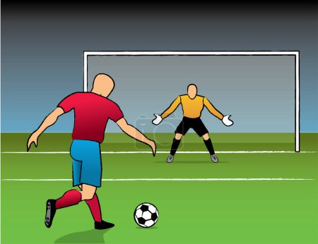 Illustration for Illustration of a soccer players and ball - Royalty Free Image
