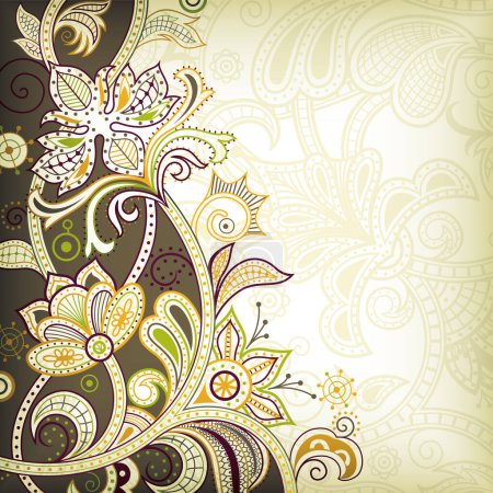 Illustration for Beautiful decorative floral background, vector illustration - Royalty Free Image