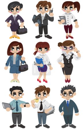 Ilustración de Conjunto de personajes de gente de negocios, ilustración vectorial - Imagen libre de derechos