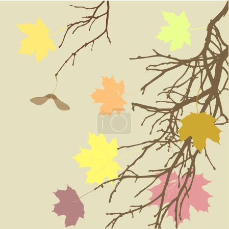 Ilustración de Hojas de otoño sobre fondo claro - Imagen libre de derechos