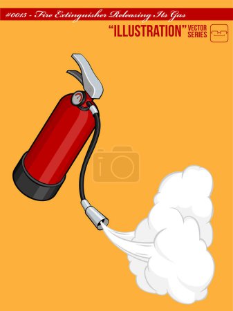 Illustration for Vintage fire extinguisher on orange background - Royalty Free Image