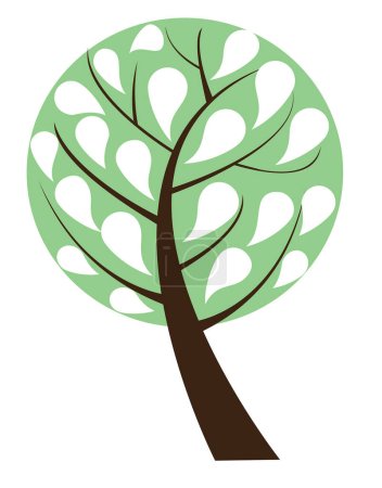 Illustration for Green tree icon, cartoon style - Royalty Free Image