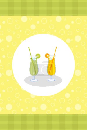 Téléchargez les illustrations : Illustration vectorielle d'un cocktail de dessin animé - en licence libre de droit