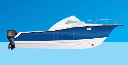 Illustration for Boat in the sea. 3 d rendering, vector illustration - Royalty Free Image