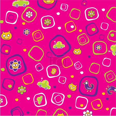 Illustration for Colorful vector floral seamless pattern - Royalty Free Image