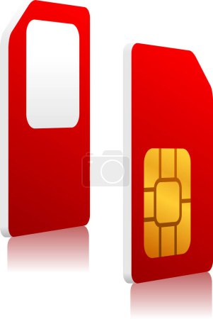 Ilustración de Icono de tarjeta SIM Aislado en blanco - Imagen libre de derechos