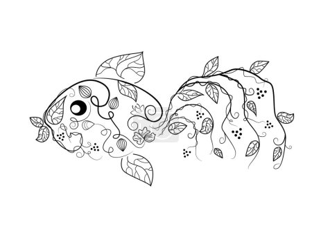 Téléchargez les illustrations : Image vectorielle avec des poissons bizarres - en licence libre de droit