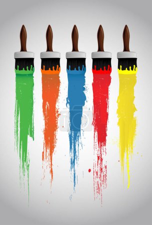Illustration for Watercolor paint brushes set - Royalty Free Image