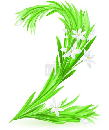 Illustration for Vector green spring flowers - Royalty Free Image