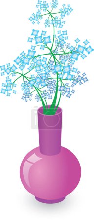 Ilustración de Ilustración de flores en jarrón sobre fondo blanco - Imagen libre de derechos