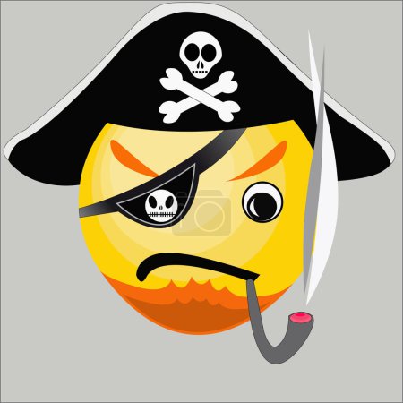 Ilustración de Vector ilustración de pirata, icono de fondo elemento - Imagen libre de derechos