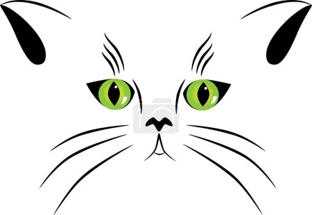 Illustration for Vector illustration of cat with green eyes - Royalty Free Image