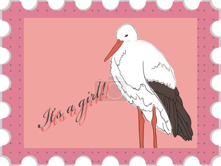 Téléchargez les illustrations : Carte vintage avec un oiseau. illustration vectorielle. - en licence libre de droit