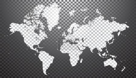 Illustration for World map on transparent background. vector illustration - Royalty Free Image