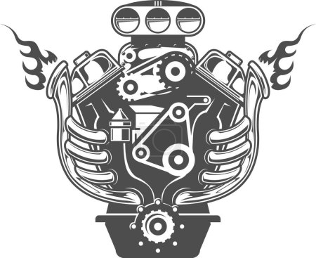 Téléchargez les illustrations : Illustration vectorielle de moteur de moto - en licence libre de droit