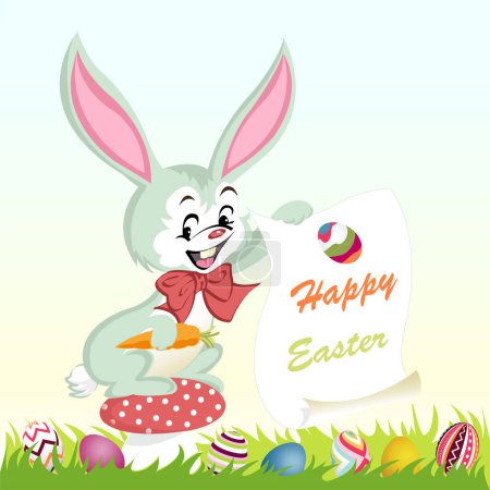 Illustration for Easter bunny with eggs - Royalty Free Image