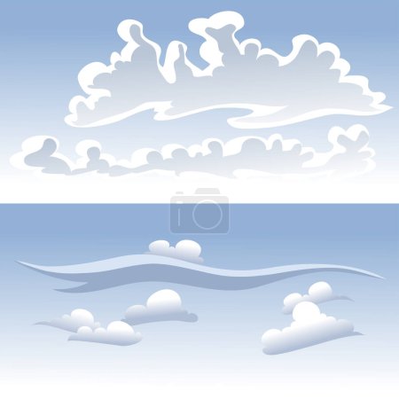 Illustration for Set of clouds in the sky - Royalty Free Image