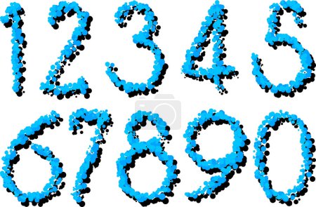 Ilustración de Número 1 0 hecho de pequeños cuadrados azules - Imagen libre de derechos