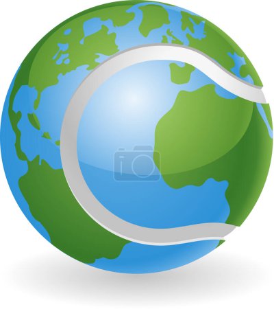 Illustration for Earth globe icon, vector illustration - Royalty Free Image