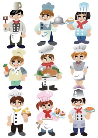 Illustration for Vector set of chef and restaurant - Royalty Free Image