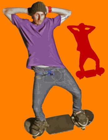 Ilustración de Adolescente chico haciendo breakdance - Imagen libre de derechos