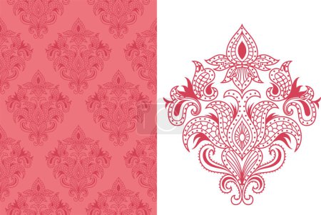 Illustration for Damask pattern. vector seamless pattern - Royalty Free Image