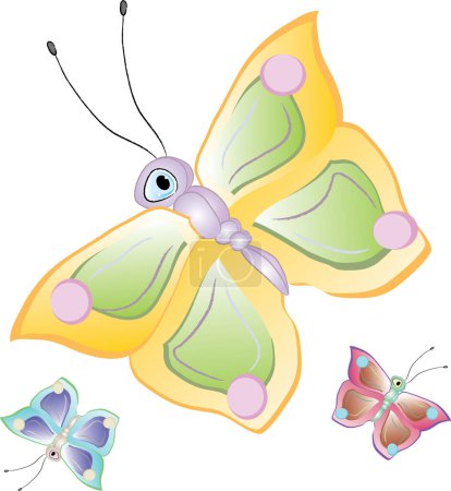 Illustration for Butterfly and color butterflies - Royalty Free Image