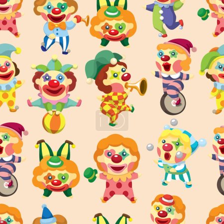 Illustration for Seamless pattern with clown - Royalty Free Image