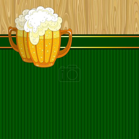Téléchargez les illustrations : Tasse de bière et tonneau en bois avec vecteur de bière - en licence libre de droit
