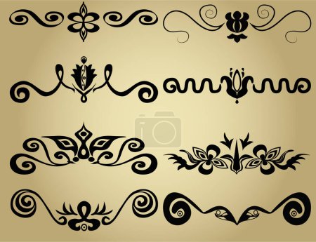 Illustration for Collection of vintage calligraphic design elements - Royalty Free Image