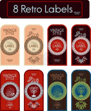 Illustration for Retro vintage label design - Royalty Free Image