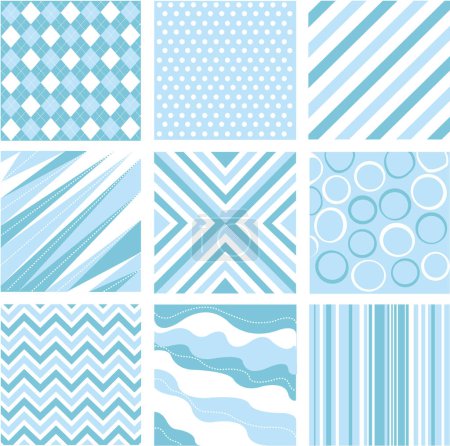 Illustration for Set of abstract backgrounds with blue stripes, vector illustration - Royalty Free Image