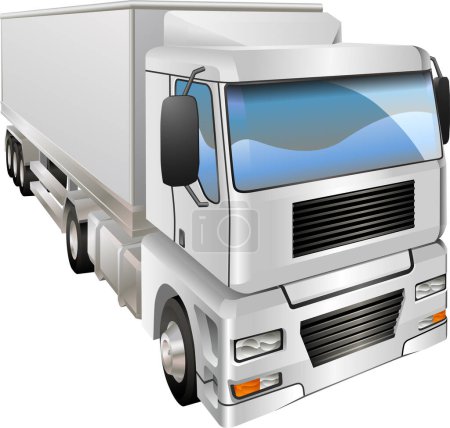 Téléchargez les illustrations : Illustration pour un camion sur fond blanc - en licence libre de droit
