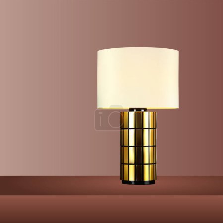 Illustration for 3 d render of modern lamp on a beige background - Royalty Free Image