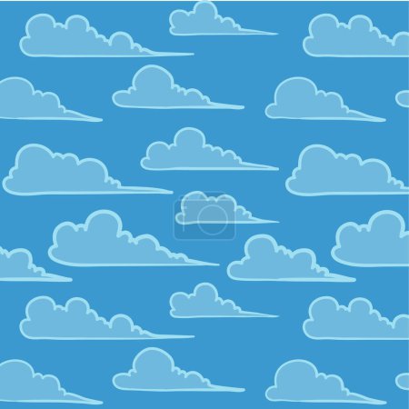 Ilustración de Fondo de vector sin fisuras con nubes. cielo con nubes - Imagen libre de derechos