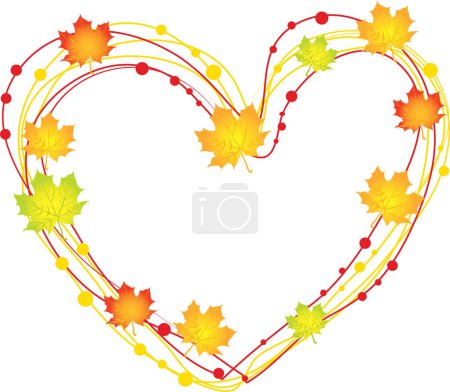 Téléchargez les illustrations : Coeur d'automne des feuilles - en licence libre de droit