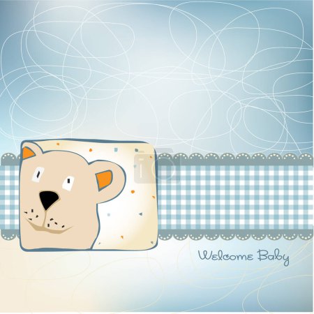 Illustration for Cute baby shower card with bear - Royalty Free Image