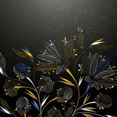 Ilustración de Vector patrón floral sin costura - Imagen libre de derechos