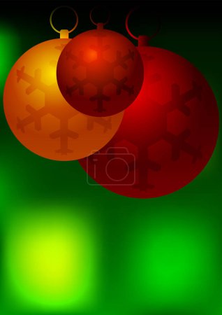 Illustration for Abstract red green background with circles and stars. - Royalty Free Image