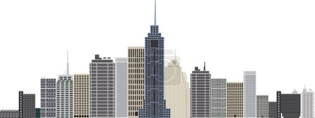 Ilustración de Rascacielos de la ciudad moderna, rascacielos, edificio, rascacielos. ilustración vectorial. - Imagen libre de derechos