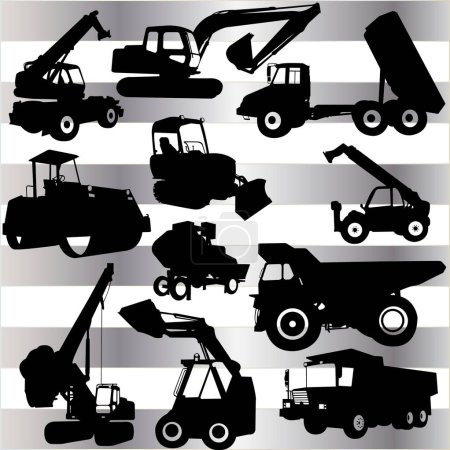 Illustration for Set of construction machine silhouettes - Royalty Free Image