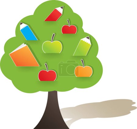 Illustration for Vector illustration of apple tree - Royalty Free Image