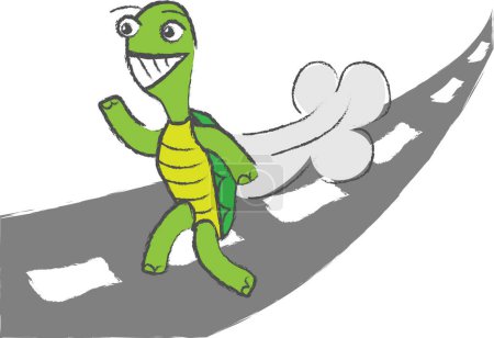 Téléchargez les illustrations : Illustration de personnage de tortue dessin animé - en licence libre de droit