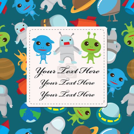 Illustration for Set of colorful monsters. funny monsters and text - Royalty Free Image