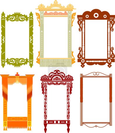 Illustration for Vector set of vintage frames and design elements - Royalty Free Image