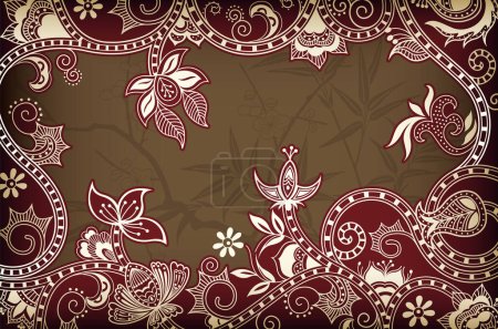 Ilustración de Hermoso fondo floral decorativo, ilustración vectorial - Imagen libre de derechos