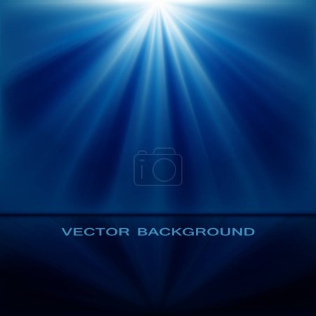 Illustration for Background of blue luminous rays, vector illustration simple design - Royalty Free Image